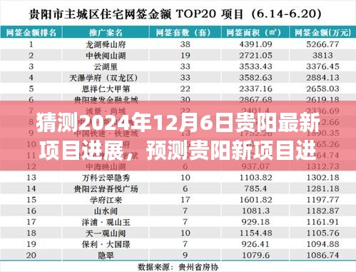 2024年12月6日贵阳最新项目进展展望