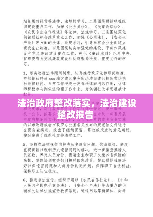 法治政府整改落实，法治建设整改报告 