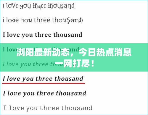 浏阳最新动态，今日热点消息一网打尽！