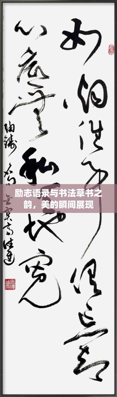 励志语录与书法草书之韵，美的瞬间展现