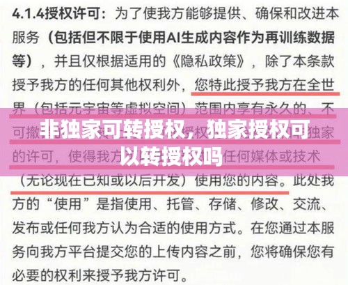 非独家可转授权，独家授权可以转授权吗 
