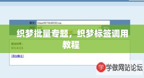 织梦批量专题，织梦标签调用教程 
